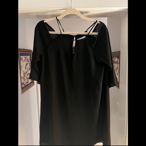 THREE EIGHTY TWO Black, Cold-shoulder Shift Dress, Size Small